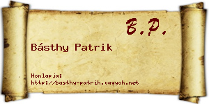 Básthy Patrik névjegykártya