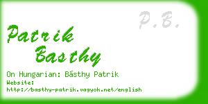 patrik basthy business card